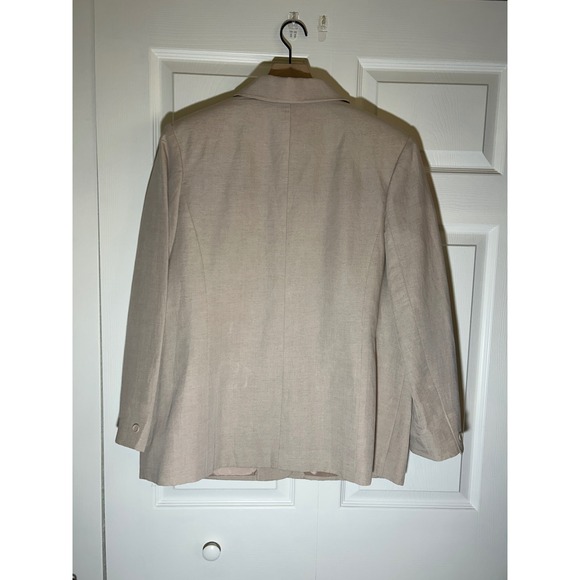 Laura Scott Woman Beige Linen Blend Blazer Jacket 16W - Picture 2 of 7